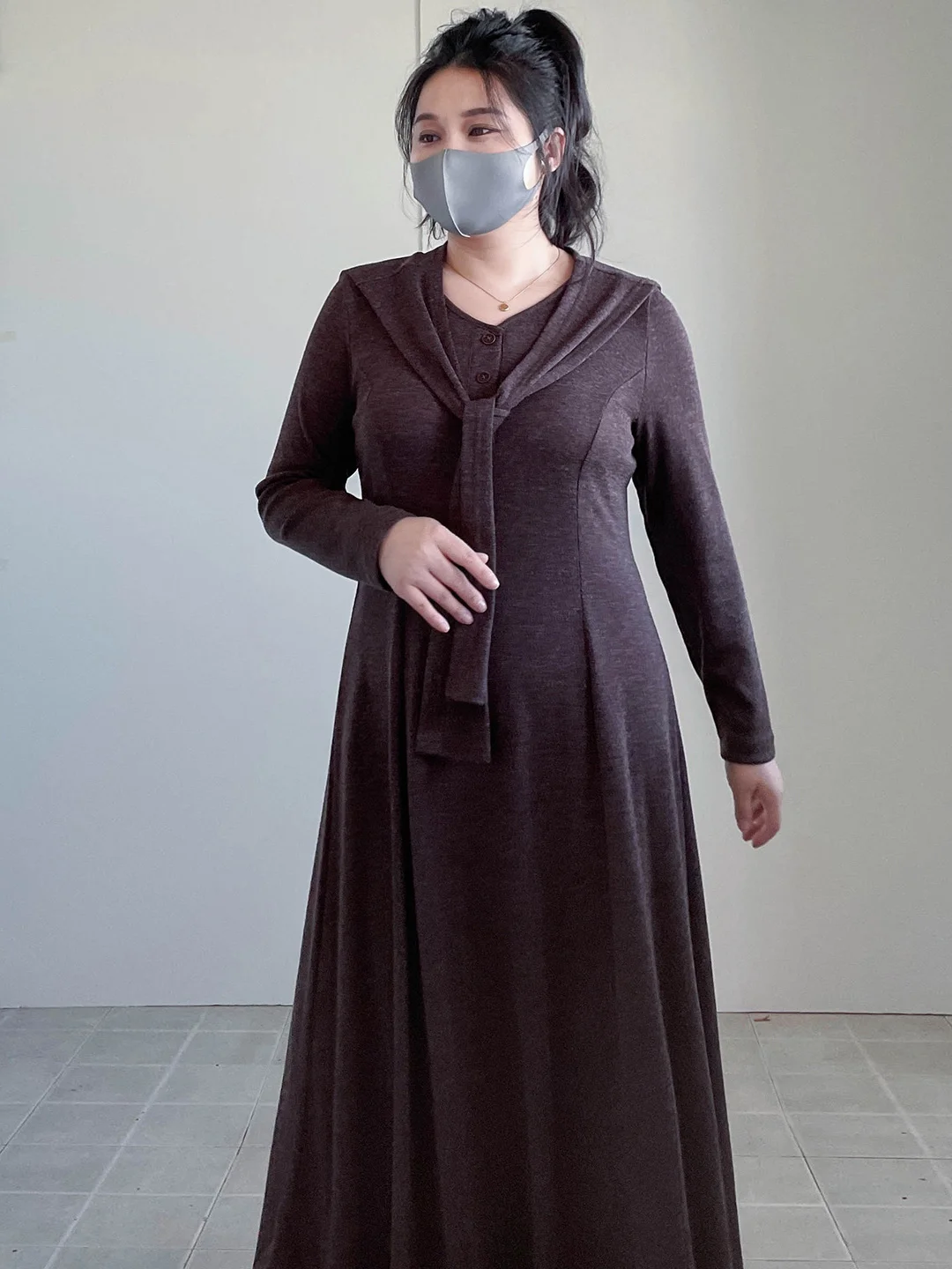 

Платье А-силуэта больших размеров, стройнящее, с завышенной талией, в корейском стиле, с застежкой из смолы, весенняя мода для полных женщин