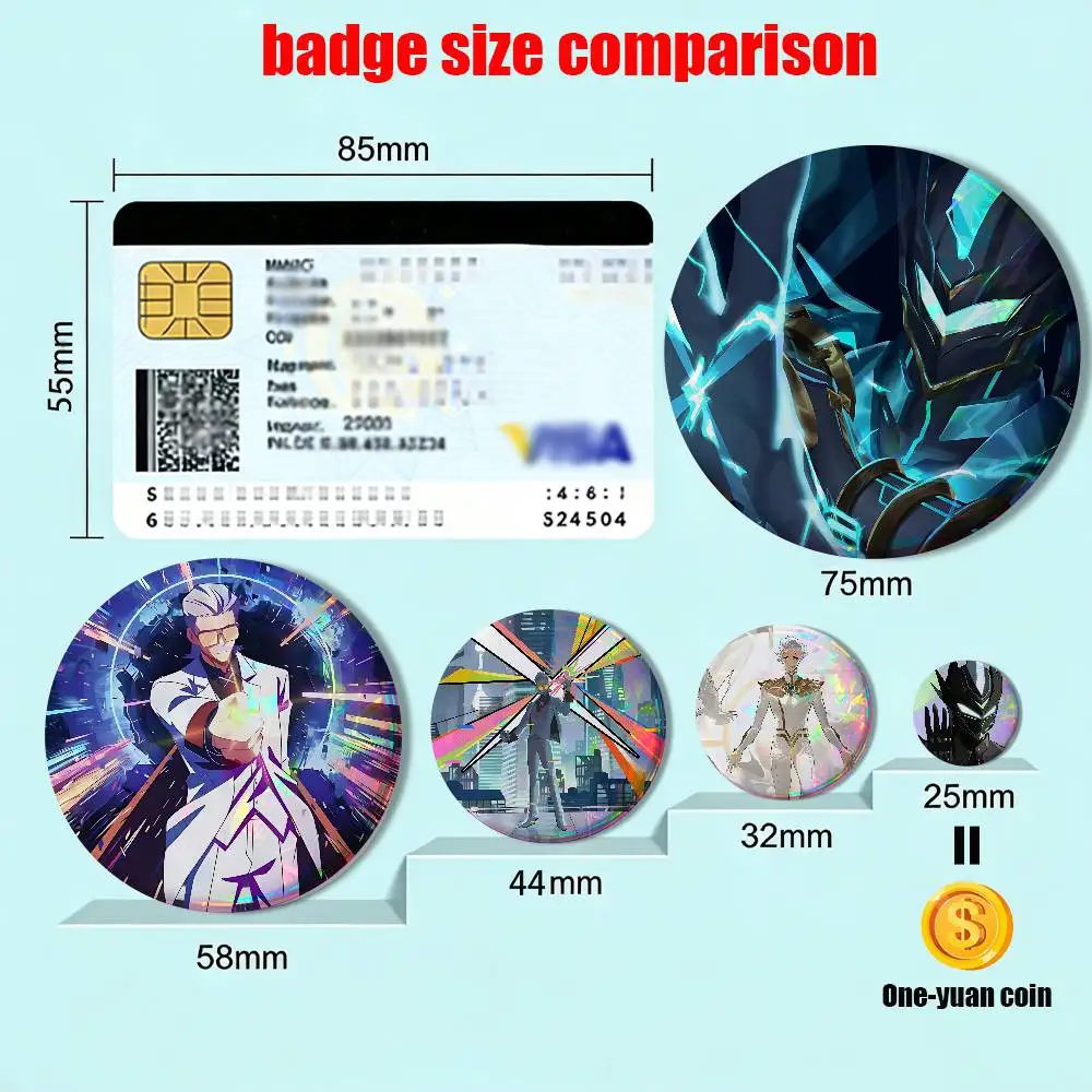 White fur elegant Nice To Be Hero X HD Print 58mm 44mm Round Lapel Pins Pretty Derby Round Display Brooches Brooch Badges