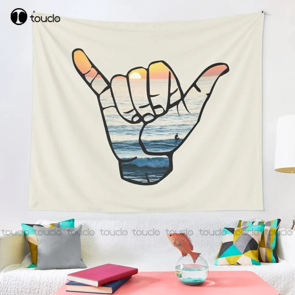 Shaka Waves Sunset Ocean Water Waves Tapestry Floral Tapestry Tapestry Wall Hanging For Living Room Bedroom Dorm Room Home Decor