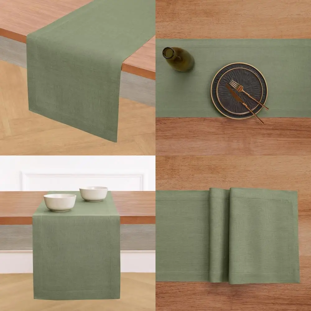 

Удлиненная дорожка из чистого льна размером 14x132 дюймов, идеально подходит для осени, осени, Дня Благодарения, рождественских торжеств