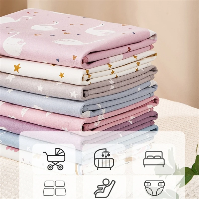 Baby Diaper Changing Pad Waterproof Travel Change Mat Liner for Infant Cotton Diapering Sheet Protector Strong Absorbent