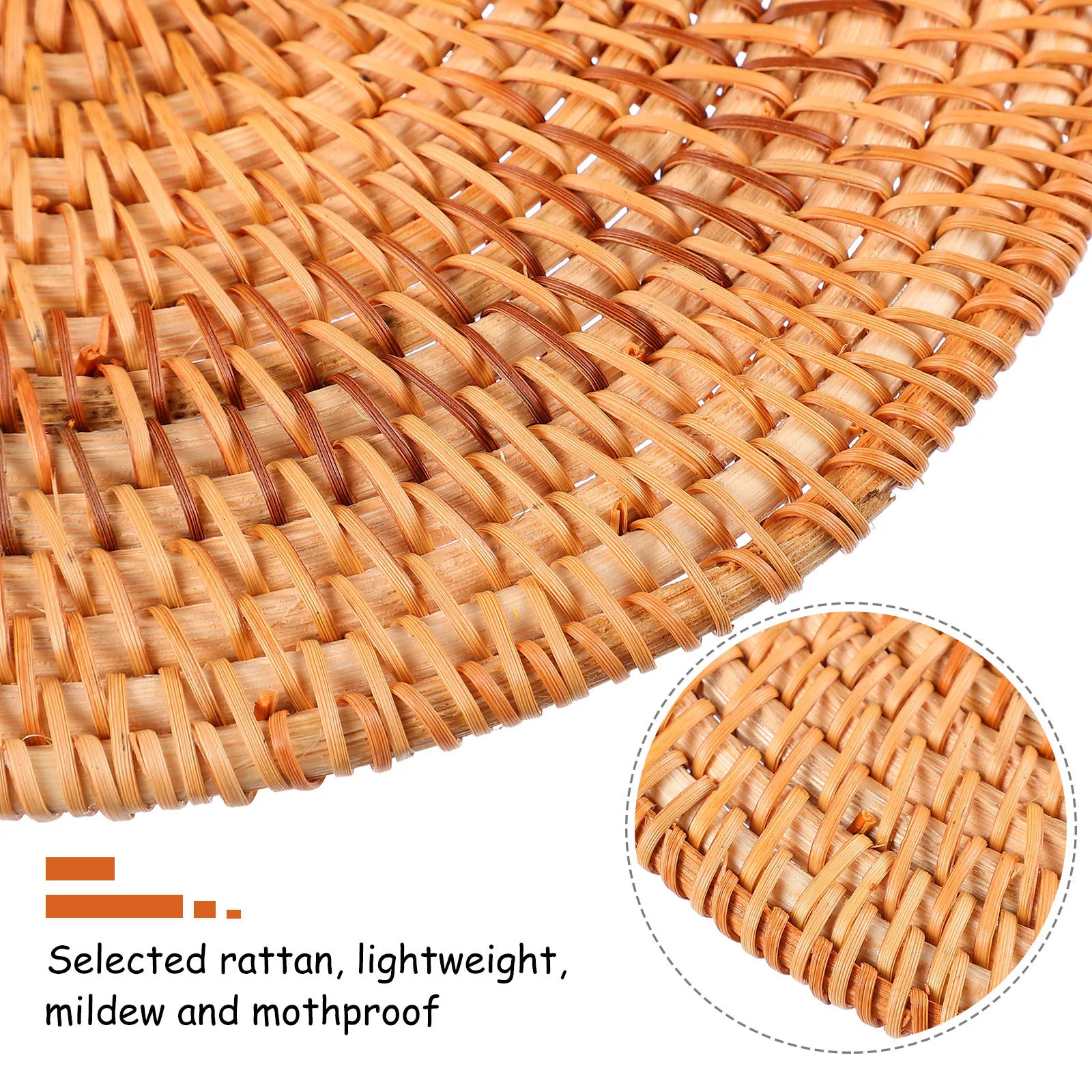 

1Pcs Heat-Resistant Rattan Coaster Practical Place Mat for Dining Table Wooden Bowl Holder Insulated Non-Slip Table Mat Home