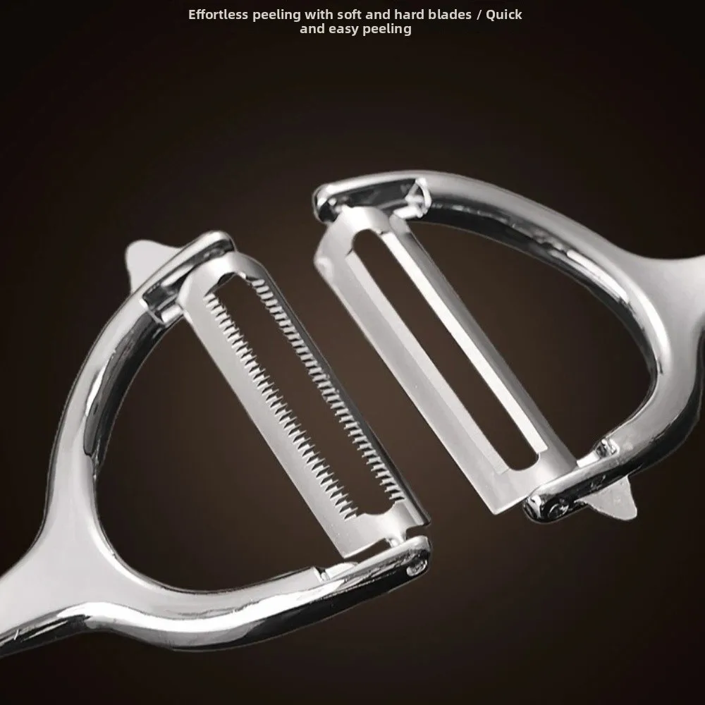 2-in-1 Zinc Alloy Vegetable Peeler Swan Shaped Handle Stainless Steel Swan Peeler Dual Side Ergonomic Fruit Peeler Potato Carrot