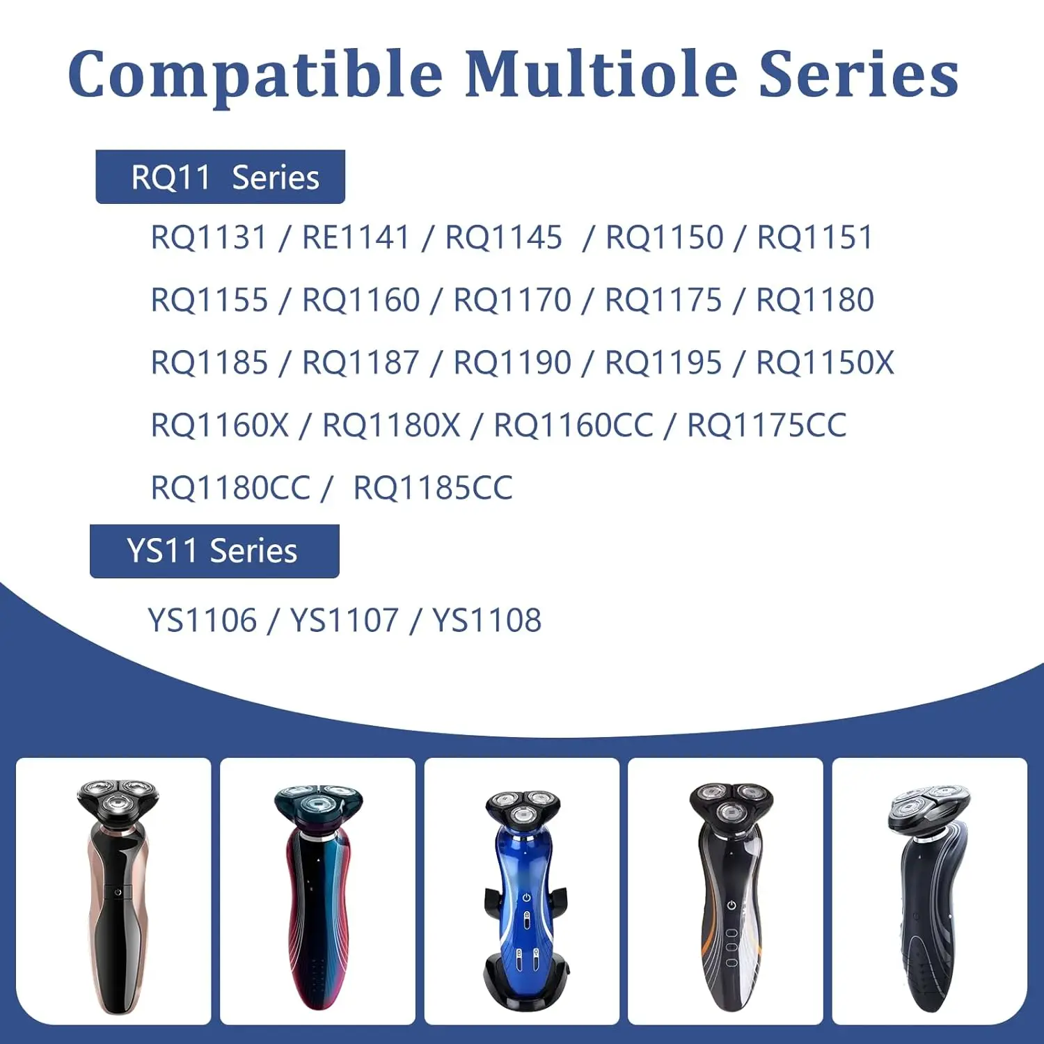RQ11 Replacement Heads Compatible with Philips Sensotouch Electric Shaver(RQ1100 Series) 1150x 1160x 1170x 1180x Blades