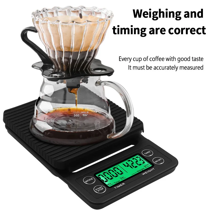 3kg/0.1g 5kg/0.1g Drip Coffee Scale With Timer Portable Electronic Digital Kitchen Scale High Precision LCD Electronic Scales