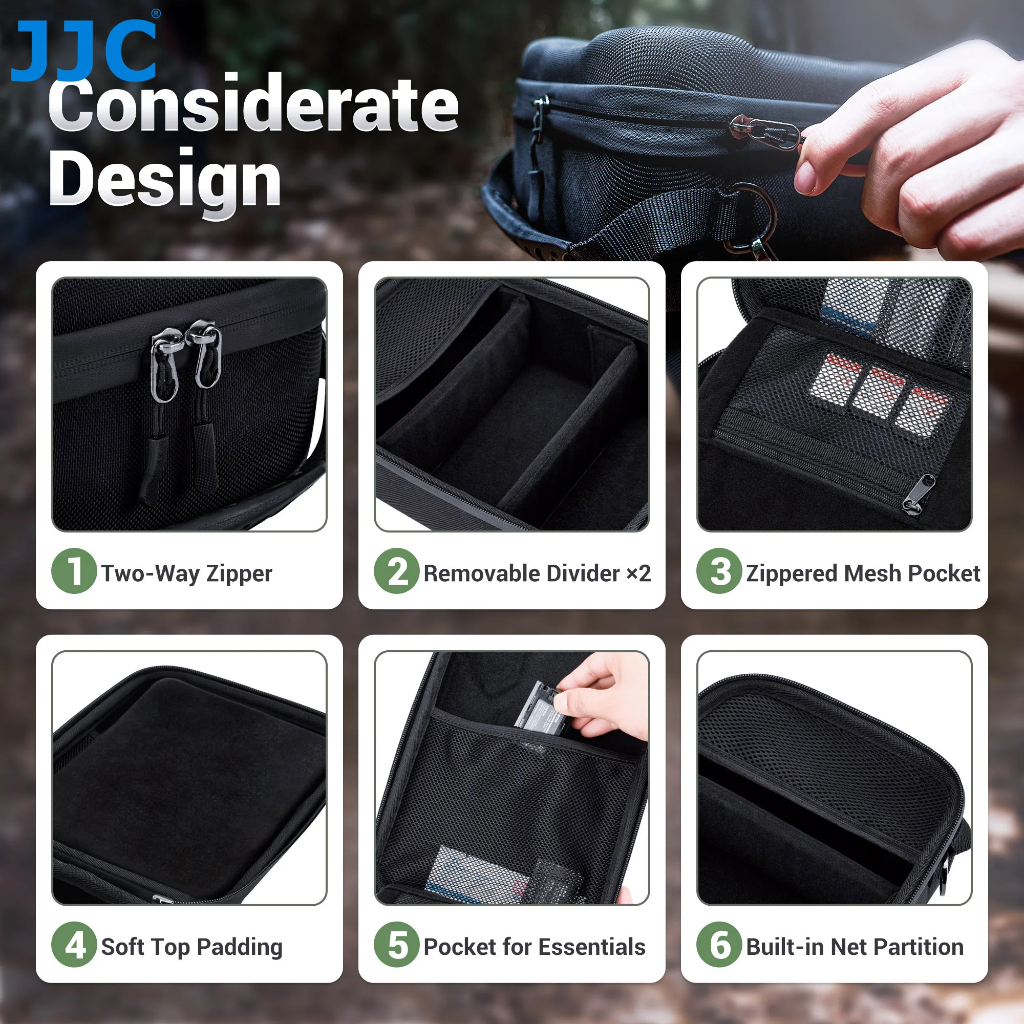JJC Upgrade Hard Shell Camera Case For Sony A7 V A7V A7M5 Canon Fuji Nikon DJI Mini 4 Pro Mini 3 Hard Storage Travel Case