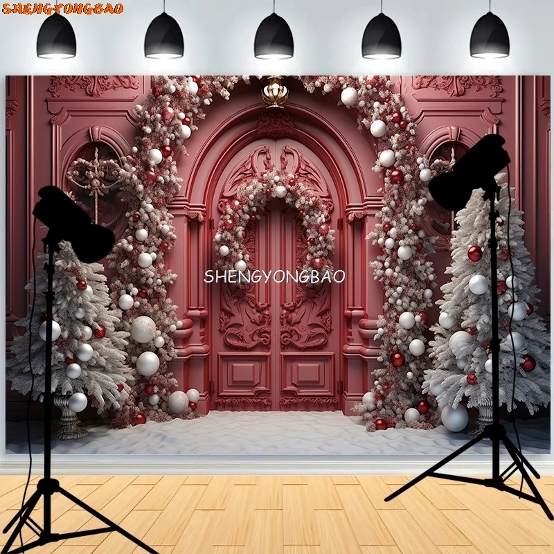 Ano novo dia de natal fotografia digital pano de fundo prop lareira inverno sala estar presente feriado photo studio fundo RS-17