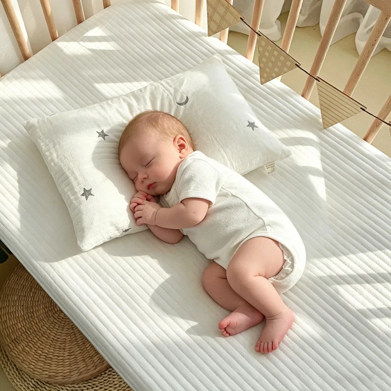 Wholesale Newborn Baby Muslin Pillowcase Bear Bunny Embroidery Cotton Pillow Cover No Filler Needed