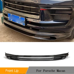 Real Carbon Fiber Car Front Bumper Body Kits Lip Spoiler for Porsche Macan 2022 2023 Macan GTS S Base T Car Front Diffuser Lip