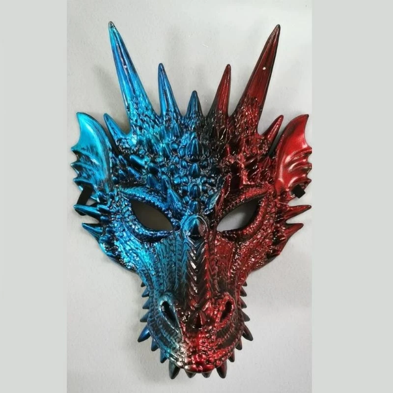 Y5GC Dragon Head Mask for Boy Girl Halloween Festival Party Cosplay Props