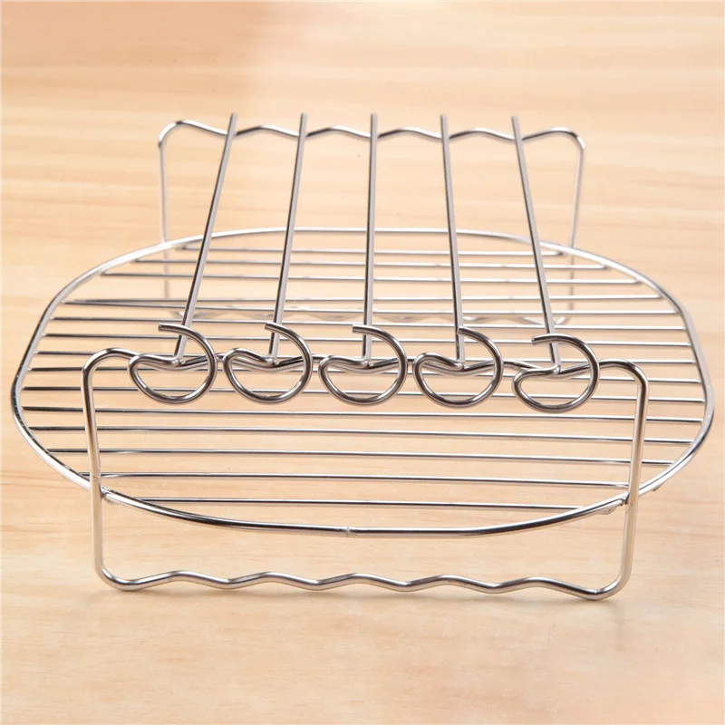 9M-Rack For Airfryers Household Air Fryer Double-Layer Air Fryer Rack Grill Barbecue Supplies-Needle Round