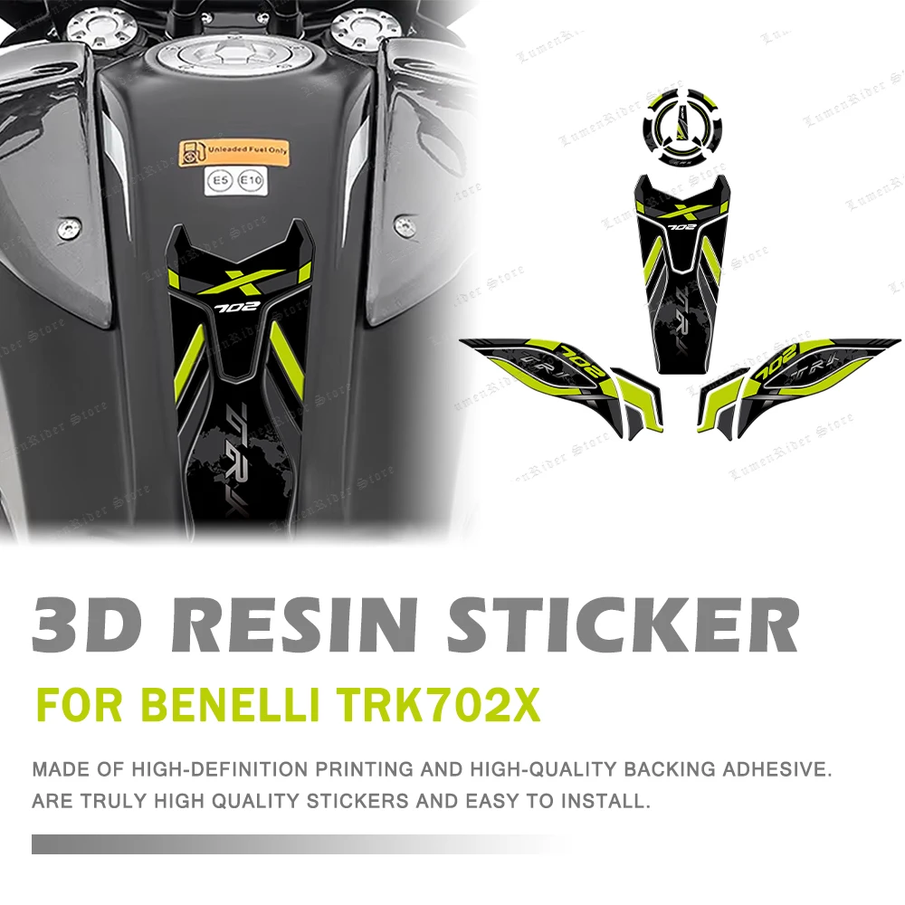 3D Gel Epoxy Sticker Anti-Slip Scratch-Resistant Fuel Tank Protector Decals For Benelli TRK 702 TRK 702X 2023