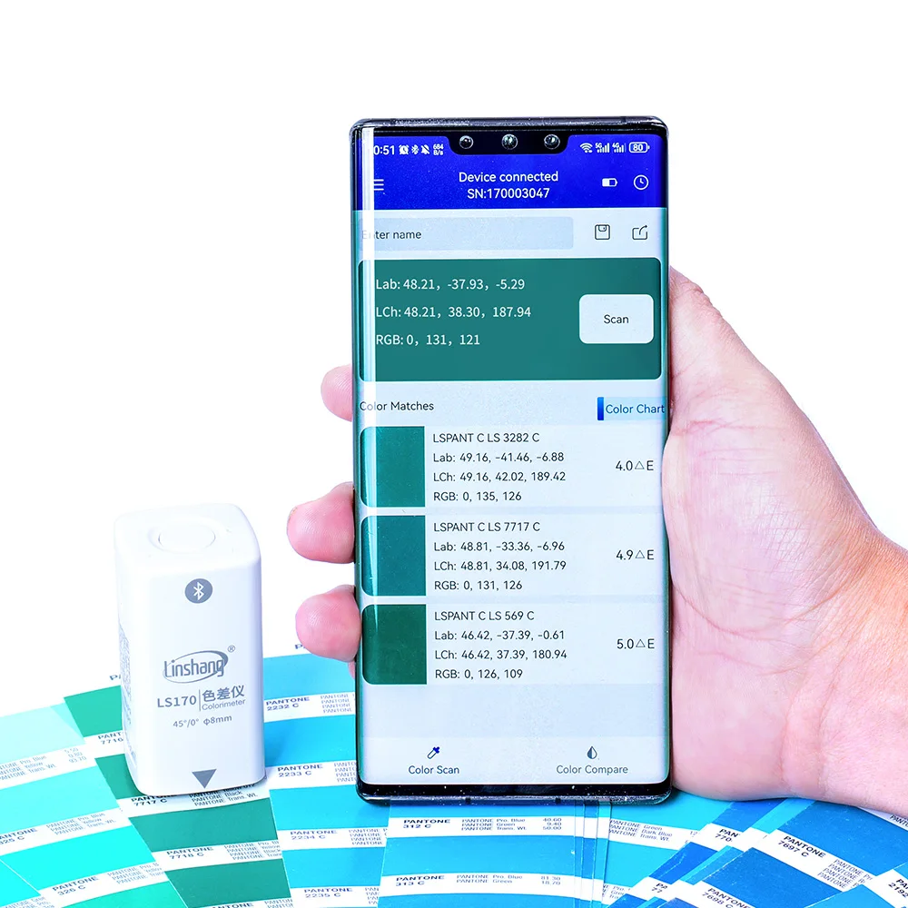 

Hot Sale LS170 45/0 Precise Ral Pantone Color Reader Colormeter Bluetooth Colorimeter for Print