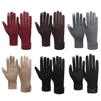 1 Pair Screen Gloves Driving Ski Windproof Gloves Female Autumn Winter Warm Gloves Fleece Lined Thermal Full Finger Warm Touch