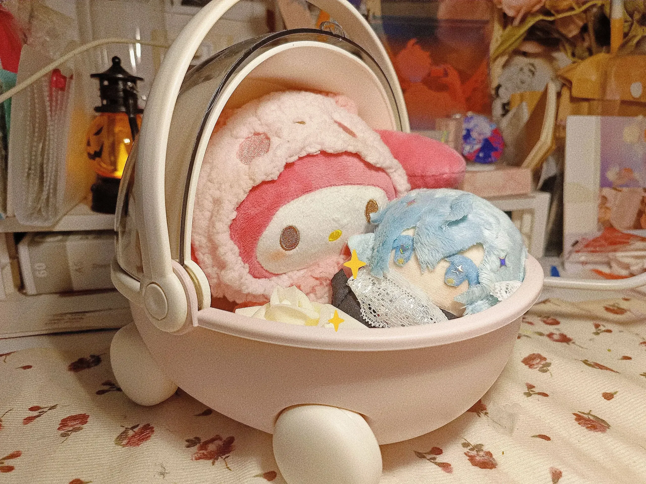 Mokoko Storage Box Doll Sleep Cradle Labubu Space Module Cotton Doll Sleep Cradle Sg Labubu Singapore Exclusive Accessories