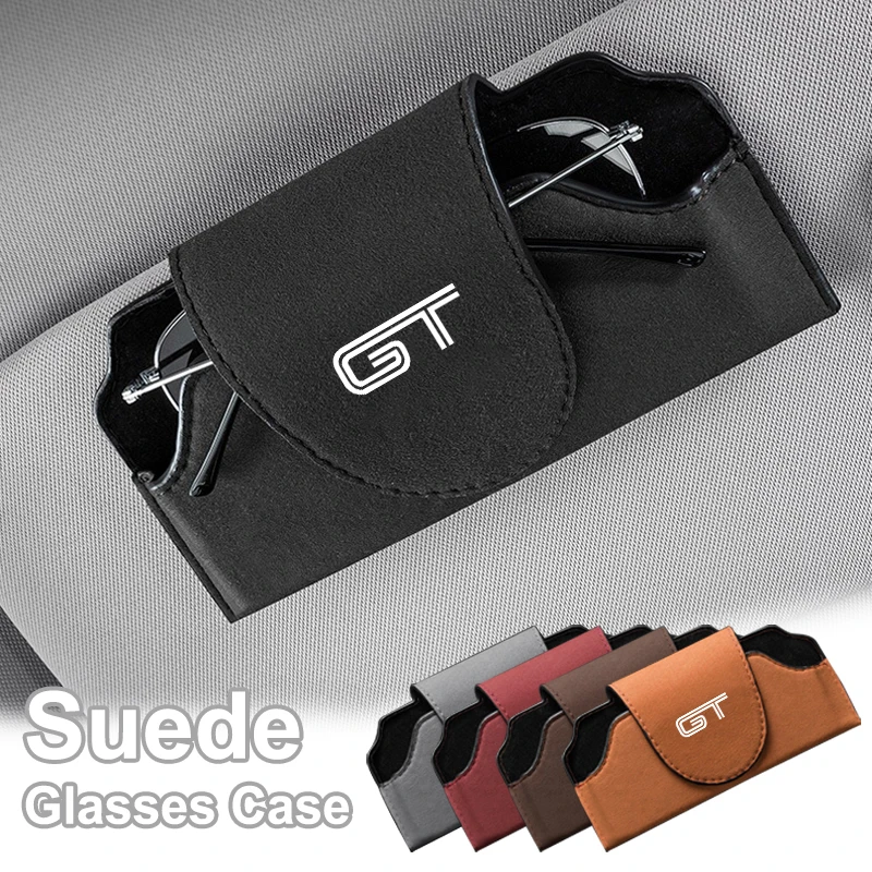 

Suede Auto Sun Visor Sunglasses Clip Card Ticket HolderAuto Accesories For Ford Mustang GT 350 500 2015 2016 2017 2018 SHELBY