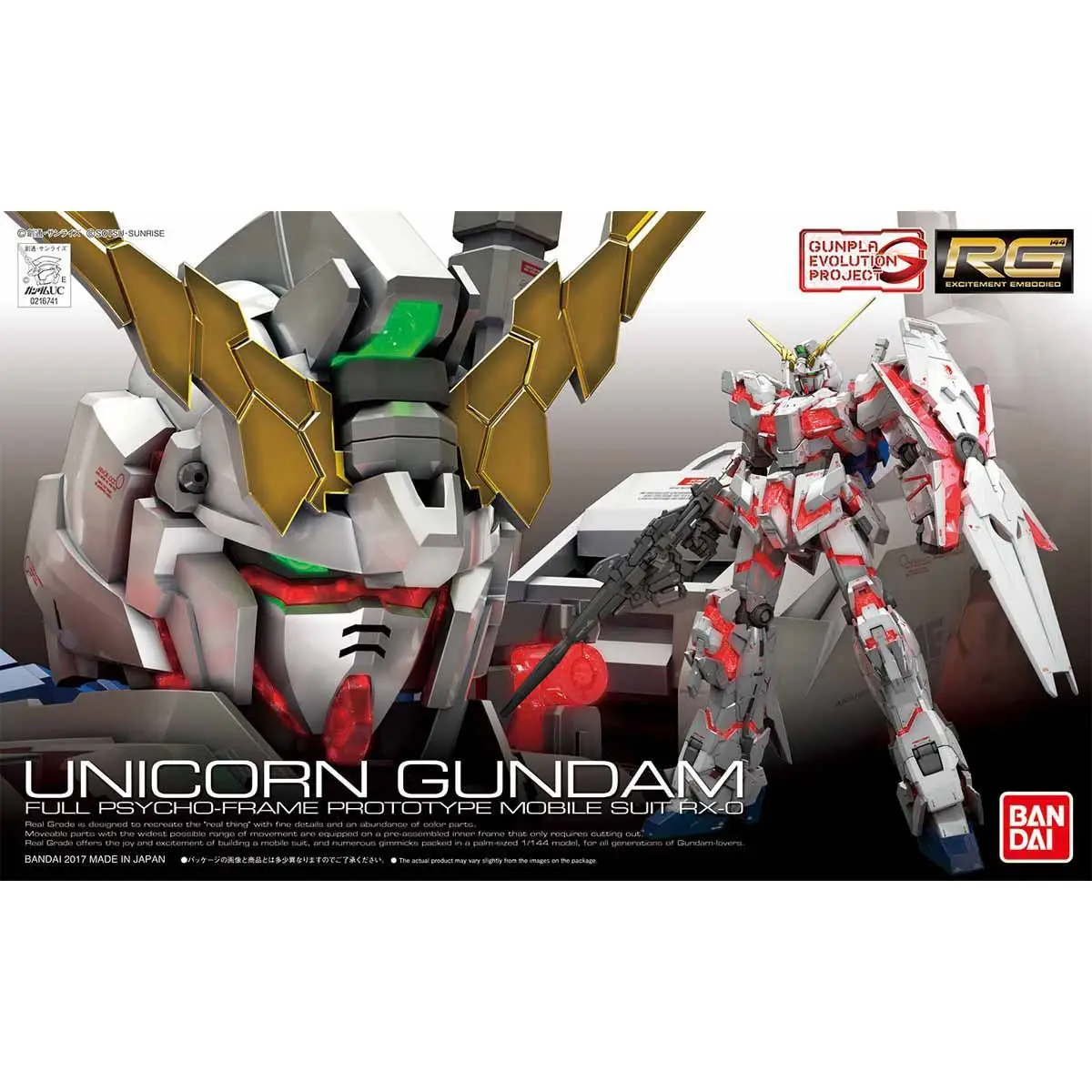 

Bandai Rg 25 1/144 Gundam Unicorn Rx-0 Destroy Mode Plastic Model Cool Gift Mecha Warrior Figure Educational Toy