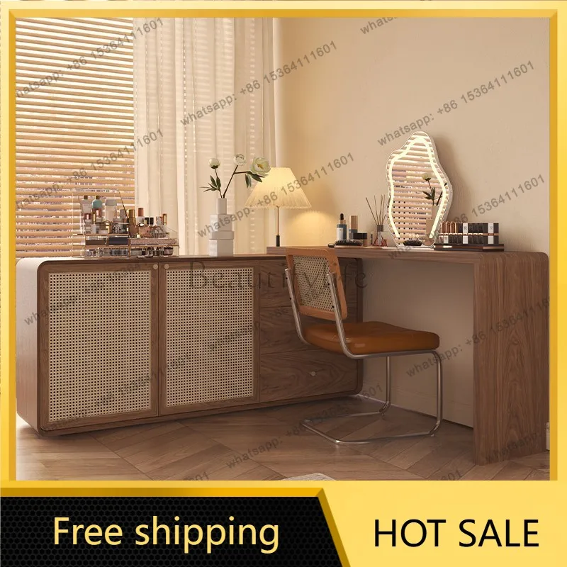 LDBedroom Large  Dressing Table Hollywood Mirror European Drawer Dressing Table Led Mirror Organizer   Furniture