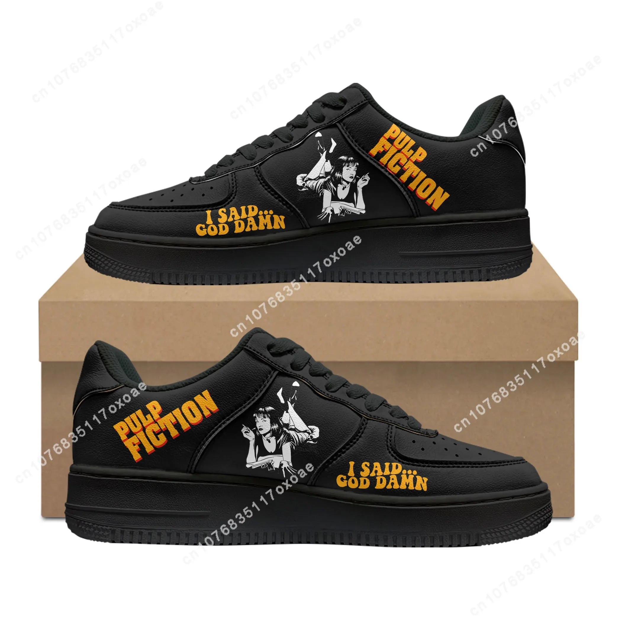 Pulp Fiction Movie Shoes AF Basketball Mens Womens Sports Running High Quality Flats Force Sneakers Lace Up Mesh Custom Shoe