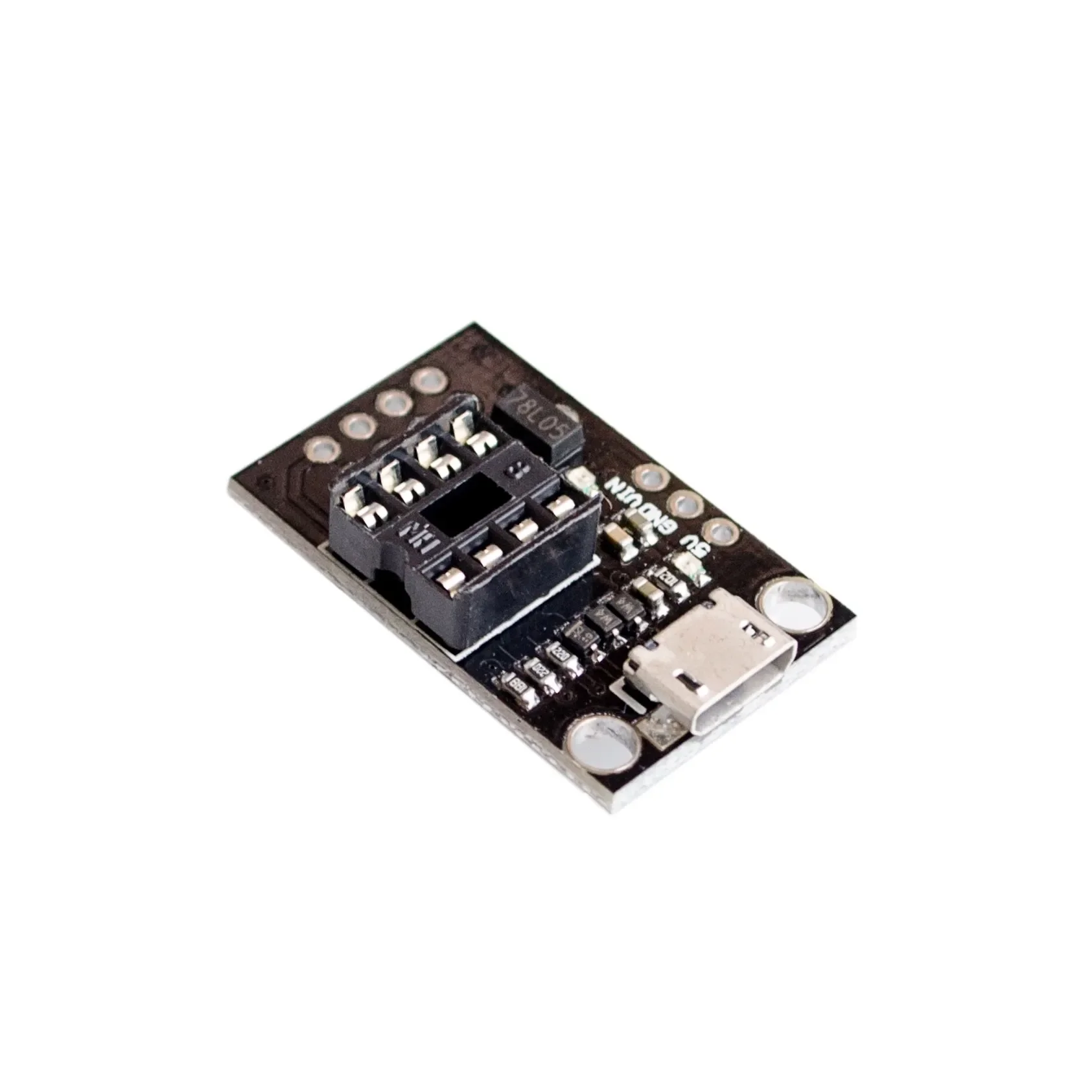 Pluggable Development Board For ATtiny13A/ATtiny25/ATtiny45/ATtiny85 Programming Editor Micro Usb Power Connector