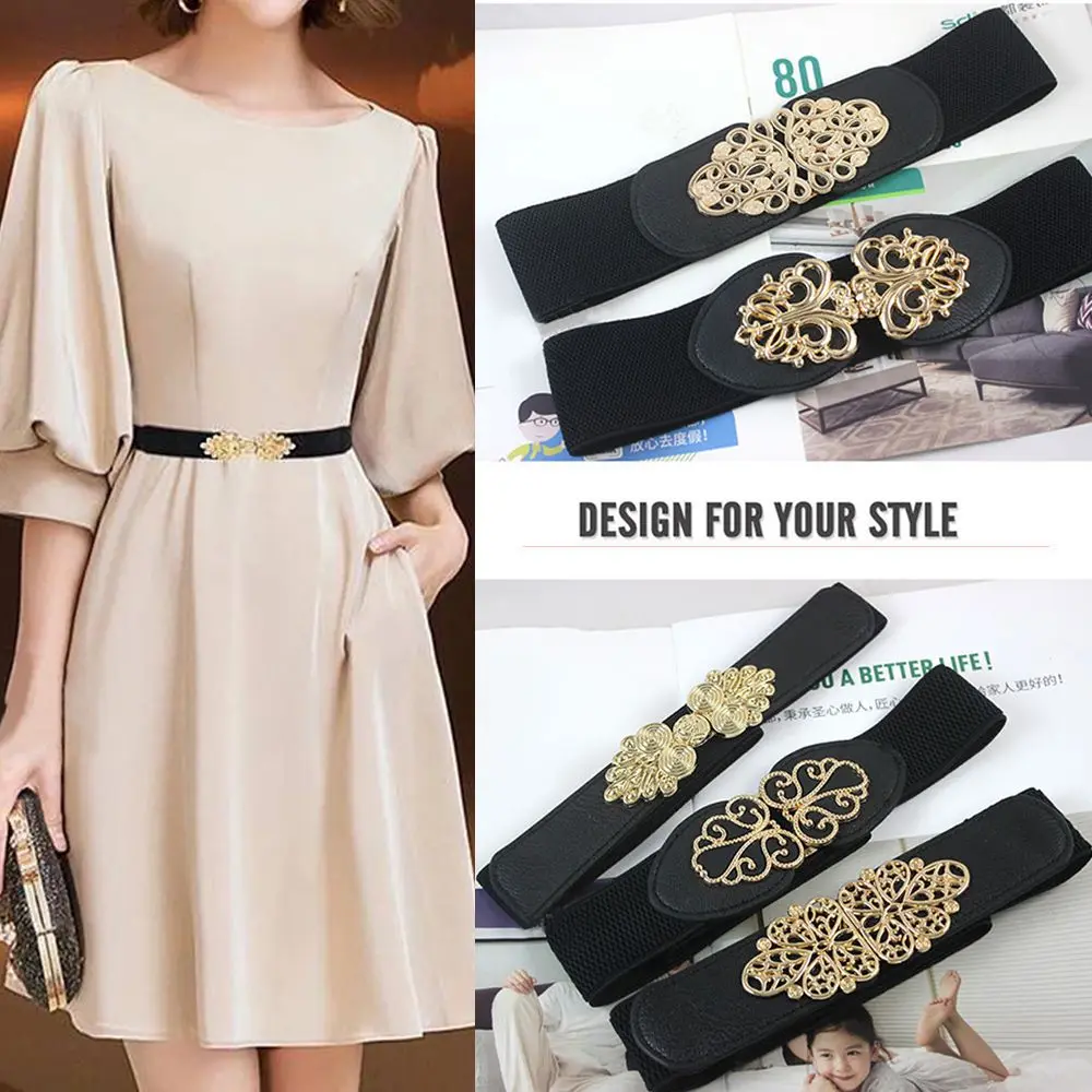 Female Clothing Supplies Sweater Decorative Elastic Buckle Wide Waist Belt Waistband Dress Strap