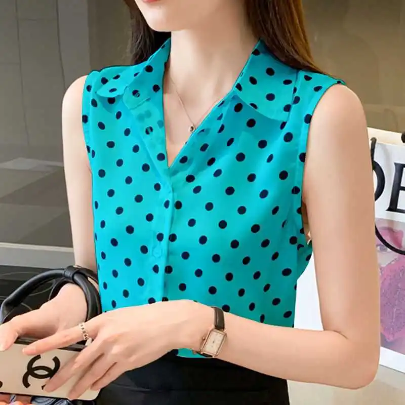 

Модная летняя женская верхняя одежда: свободный шифоновый топ в корейском стиле с пуговицами