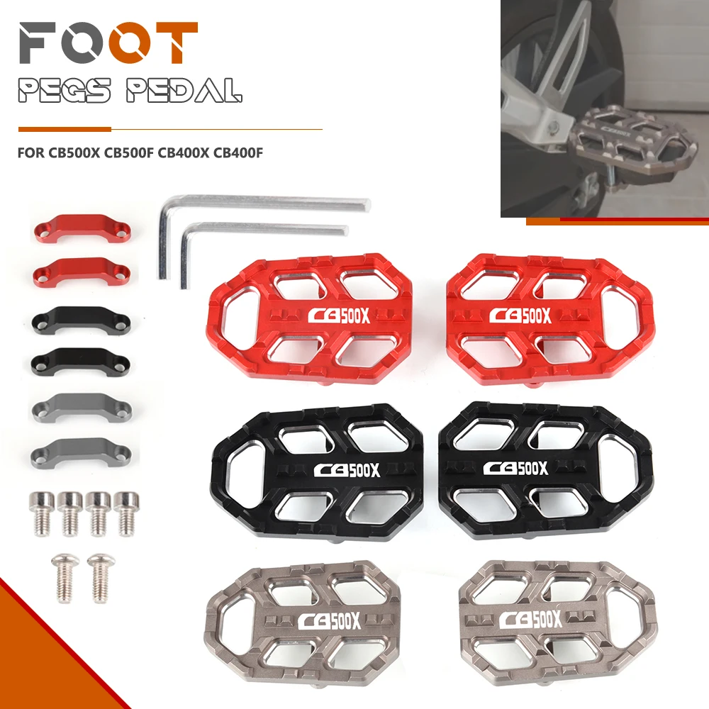 

FOR HONDA CB500X CB500F CB400X CB400F NC750X NC750S CB650R CBR650R CB650F CBR500R CBR400R CB300R CNC Enlarged Foot Pegs Pedals