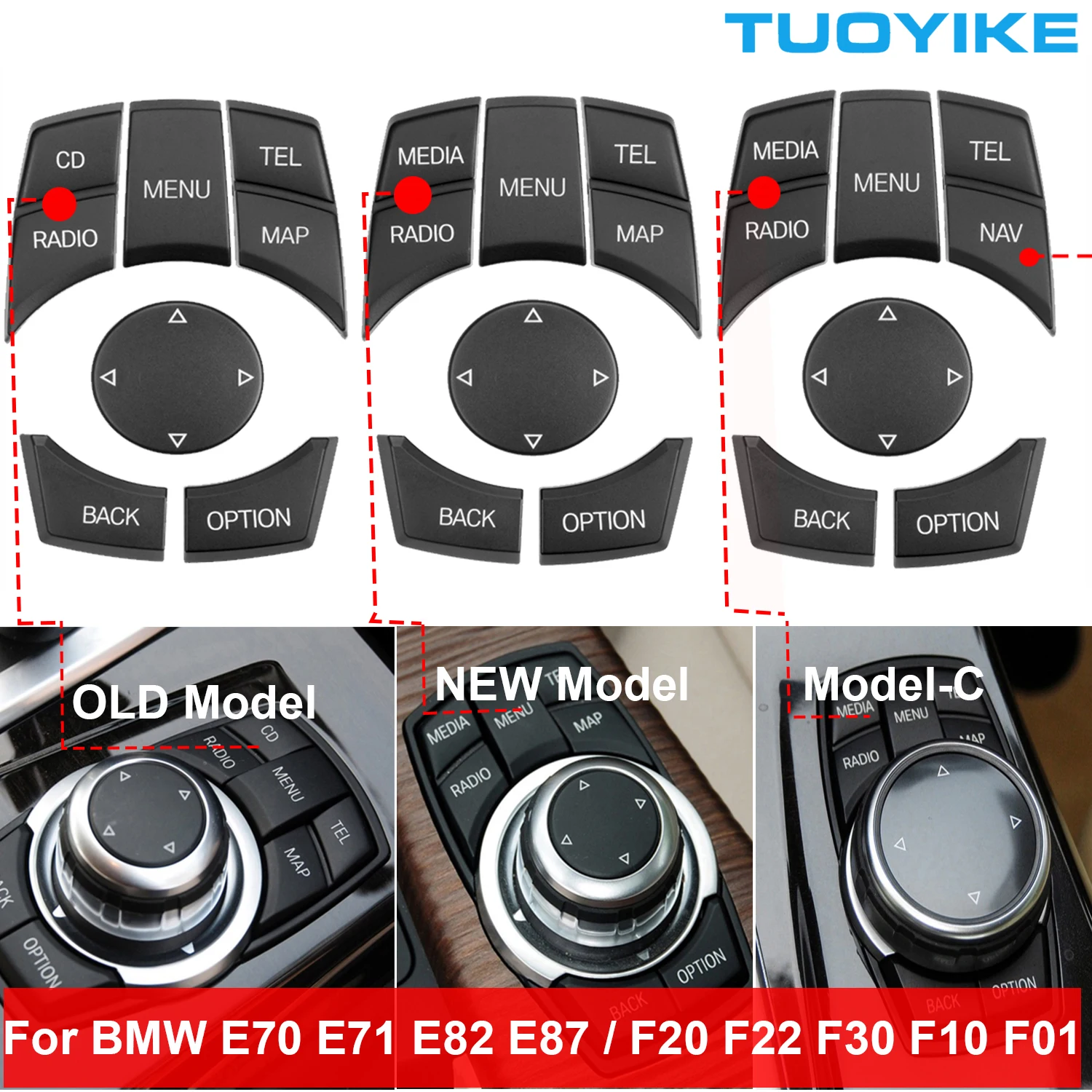 Auto Console Cic Idrive Multi-Media Nav Knop Voor Bmw 1 2 3 4 5 7 X1 X3 X4 x5 X6 E87 E90 E60 E84 E70 E71 F20 F22 F30 F10 F01