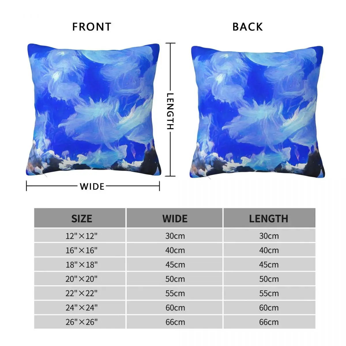 Algae And Jellyfish On The Seabed Square Pillowcase Polyester Linen Velvet Pattern Zip Decorative Pillow Case Room Cushion Case