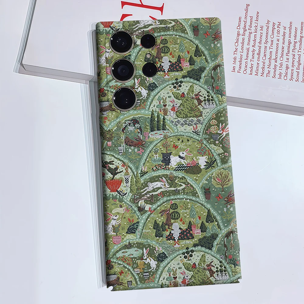 Fairy Rabbit Garden For Samsung Galaxy S26 S25 S24 A56 A36 Dual Layer Luxury Fashion Full Lens Protective Case