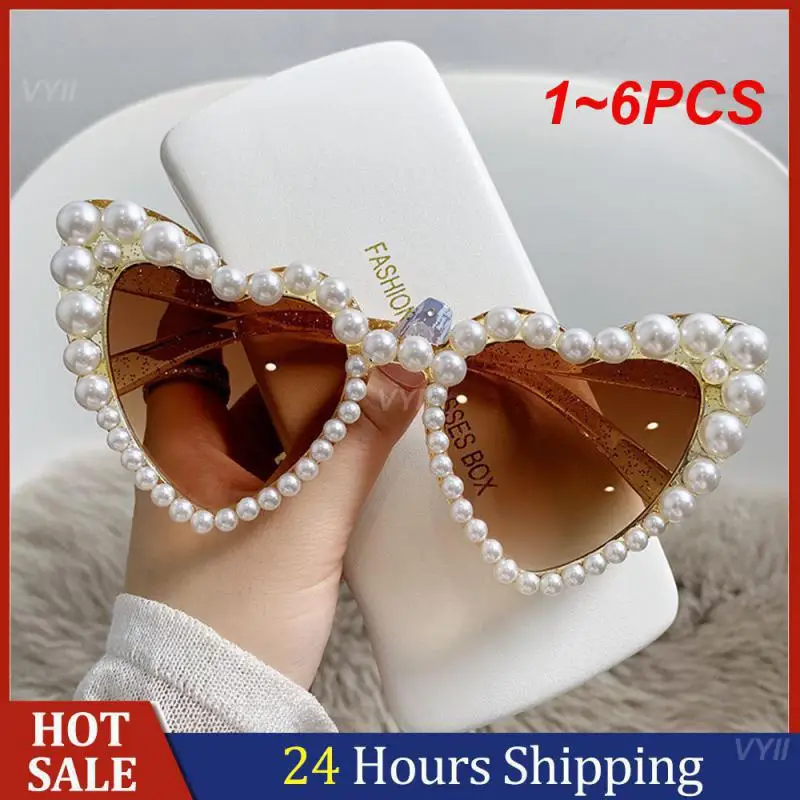 1~6PCS Outdoor Mirror Fashion Vintage Durable Comfortable Dont Grind Pearl Sunglasses Beach Mirror Sun Visor Not Easy To Rust