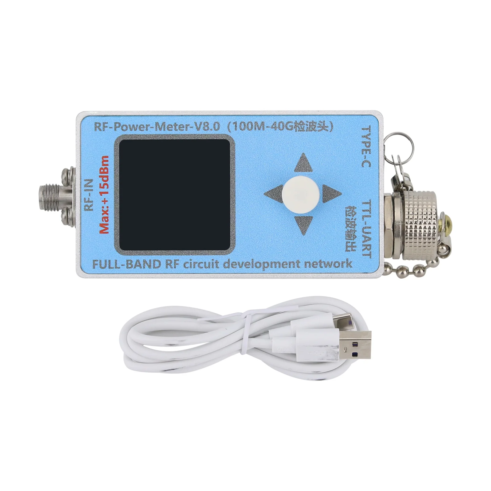 V8.0 RF Power Meter 40GHz Ultra-wide Band Microwave RF Power Meter TFT Display Screen With Type-C Cable