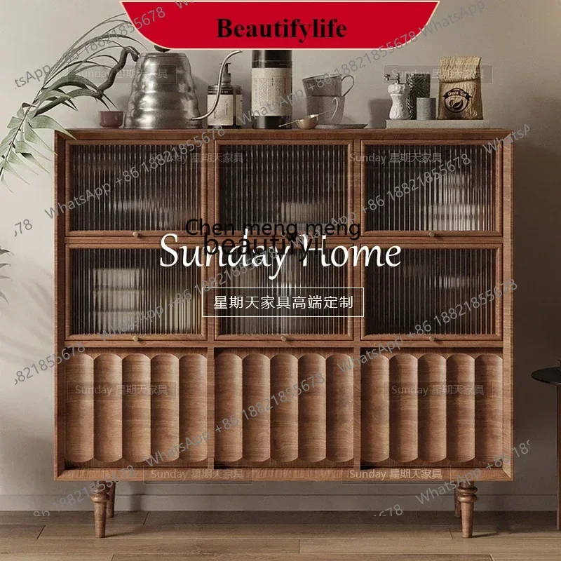 G153 S Log wind dining side cabinet Modern simple entrance cabinet Multifunctional cabinet can be customized
