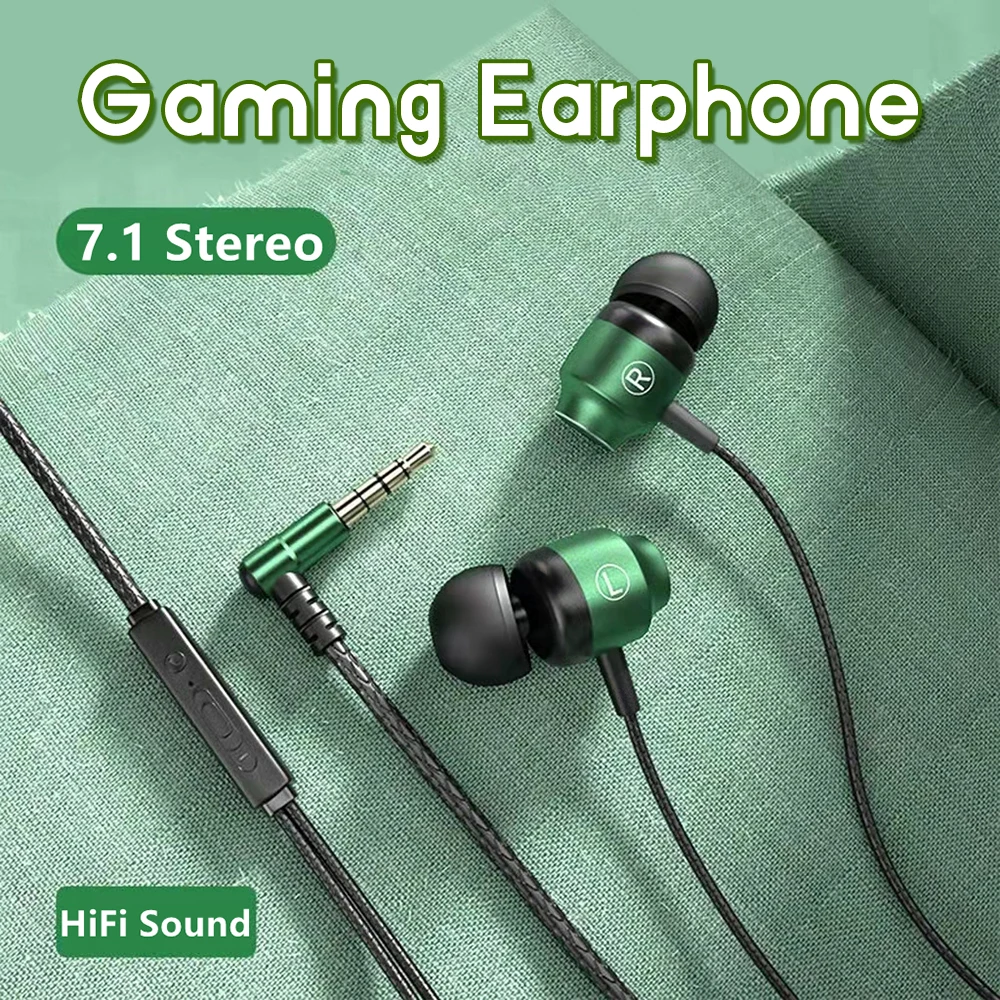 DISOUR Magnetic Gamer Wired Earphones Gaming Metal HiFi Bass Stereo 3.5mm Type C Earbuds L Jack For Phone Computer Mic Headphone