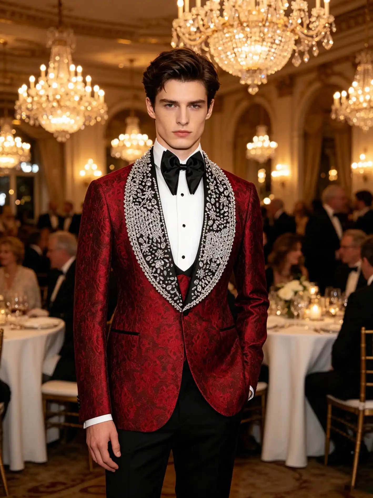 Customized Wedding Jacket For Groom Beaded Crystal Shawl Lapel One Button Men Formal Coat 1 Piece Business Night Wear