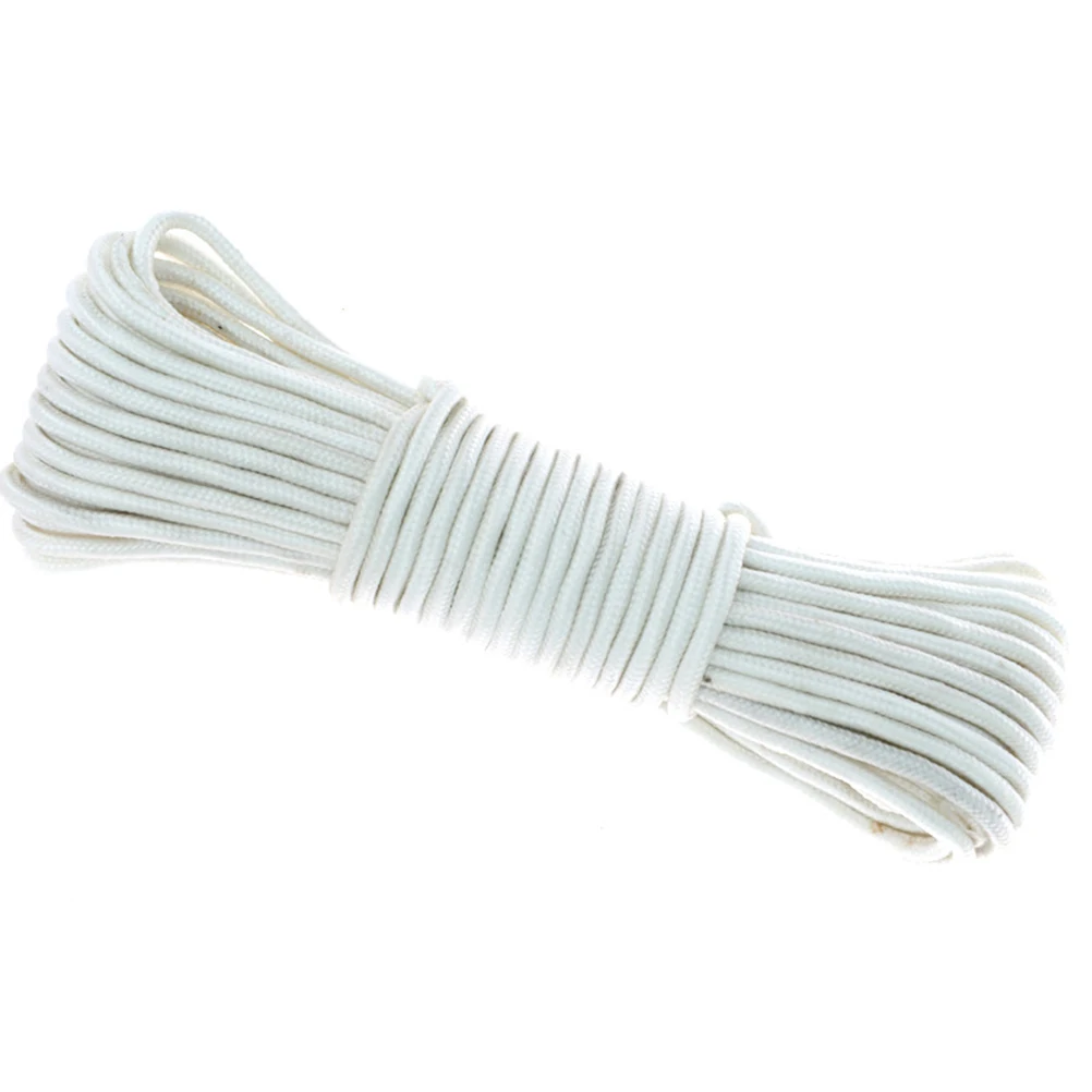 

2pcs Nylon Tent Rope Camping Hanging Cored Hiking White Cord Tool Tie Down Adjustable Length Durable Outdoor Travel Accessories