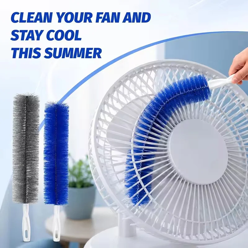 Bendable Fan Brush Ultra-Fine Bristles Fan Inner Duster Remover Long Handle Air-conditioner Furniture Shutter Cleaning Tool