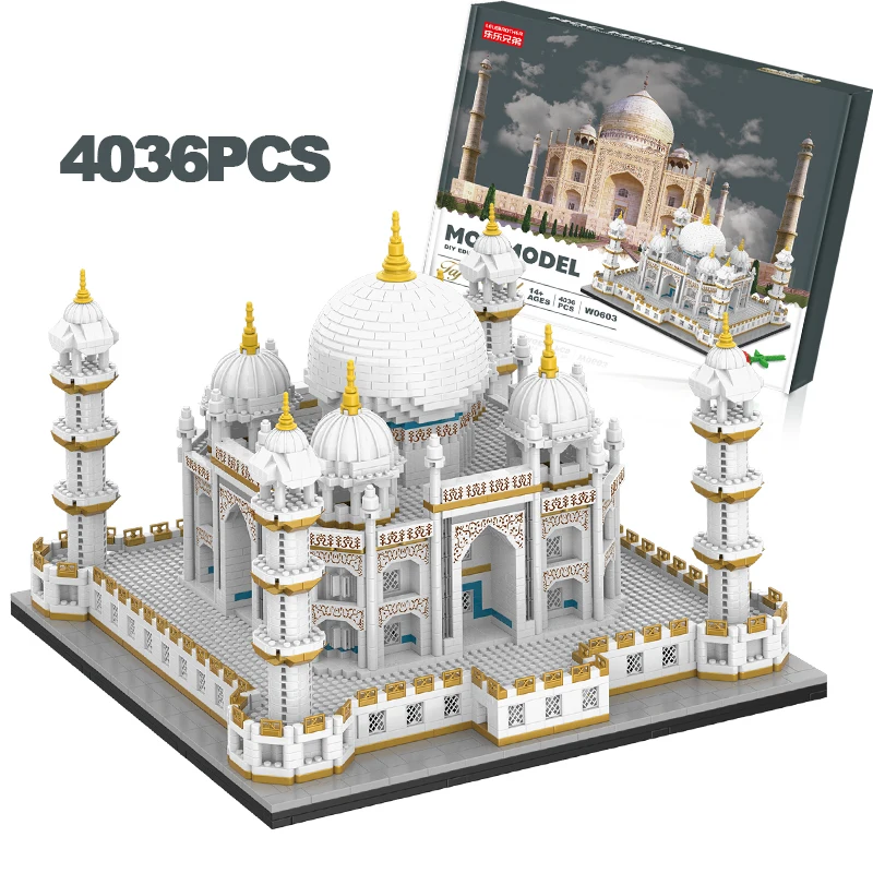 Mirco Street View Taj Mahal Palace Model Building Blocks Moc Famous Oxford Architecture Decoration Bricks Boys Kids Toys Gifts