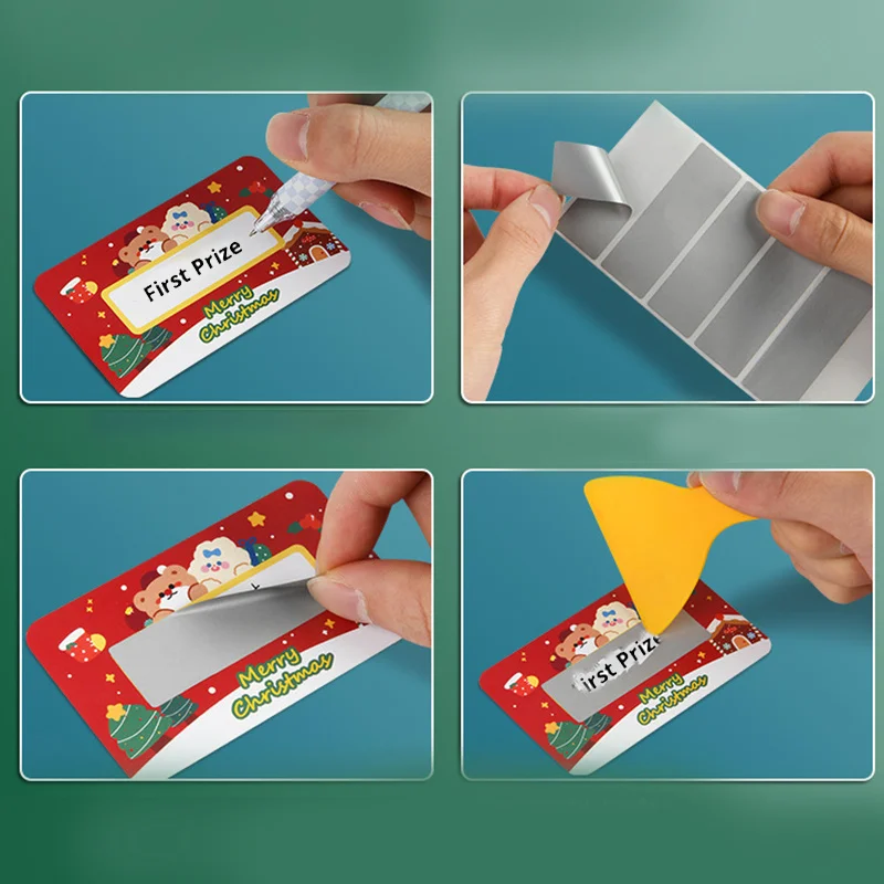 80pcs Christmas Scratch Off Cards Surprise Reveal Card with Golden Tickets Santa Claus Party Ideal for Xmas Bulk Scratch Cards view 3