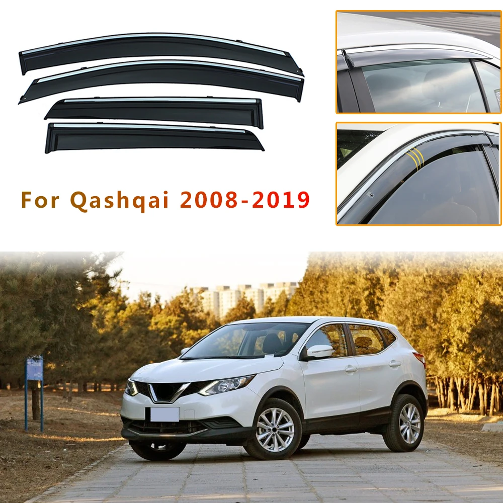 For Nissan Qashqai 2008 2009 2010 2011 2012 2013-2019 Weather Shield Window Sun Rain Visor Car Styling Auto Accessories Awnings