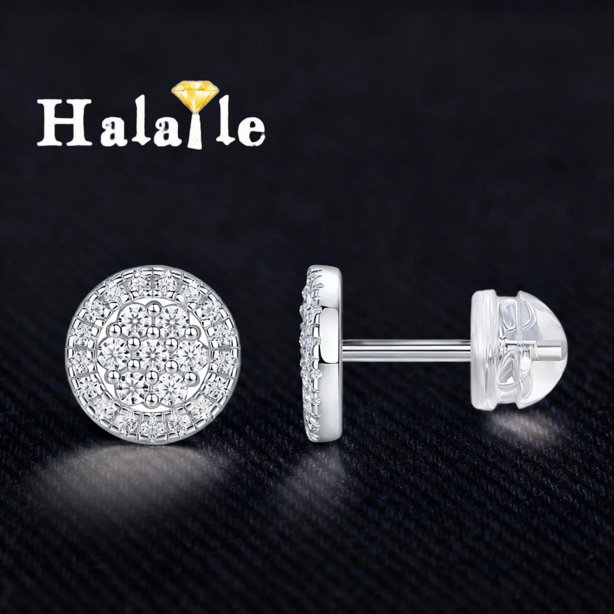 

Круглые серьги-гвоздики Halaile D цвета с муассанитом из стерлингового серебра S925 с ювелирными украшениями GRA, изящный блестящий подарок для женщин