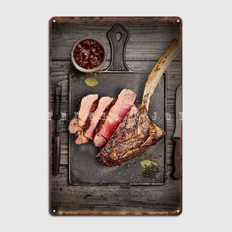 Medium Rare Grilled Steak Poster Metal Plaque Club Party Mural Funny Plaques Tin Sign Poster