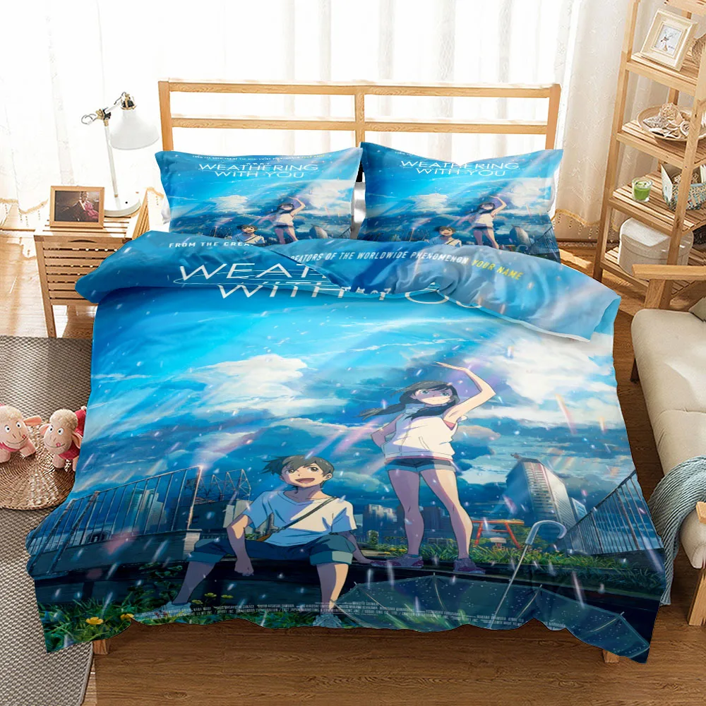 Weathering Anime Duvet Cover Set King Queen Double Full Twin Single Size Bed Linen Set