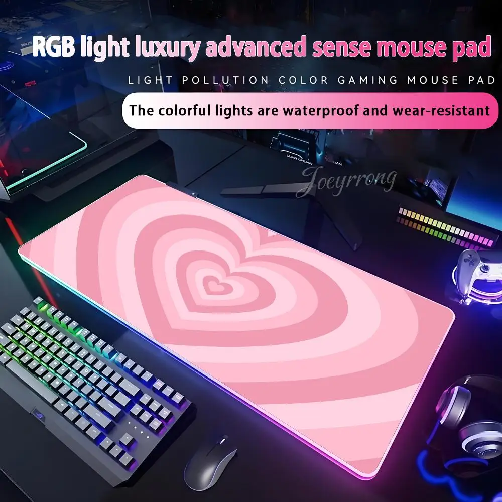 

Coffee Love Heart Mouse Pad For FPS eSports RGB Extended Gaming Keyboard LED Mats Large 1000x500mm XXL Gamer