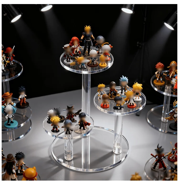 Multifunktionales, transparentes, langlebiges Acryl-Display-Regal, geeignet zum Platzieren von Schmuck, Cupcakes, Parfüm, Puppen, Aufbewahrungsregal. – Detail 13