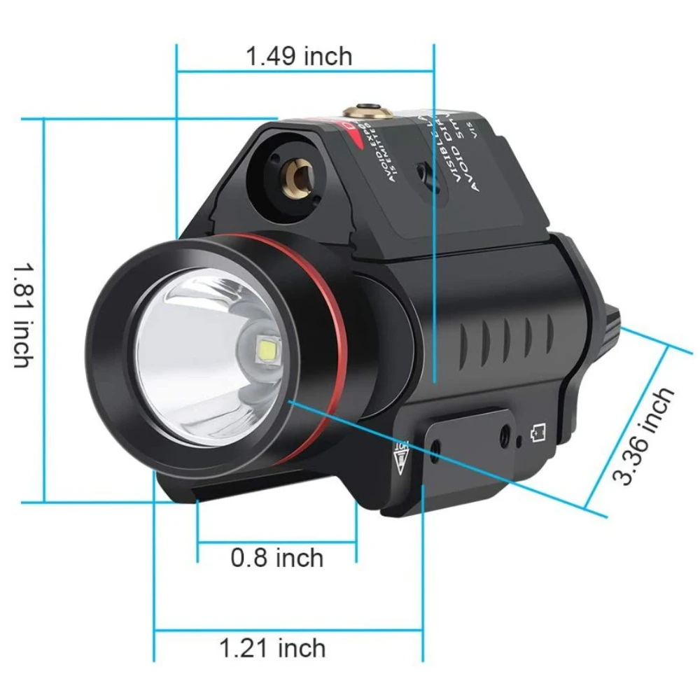 500LM Tactical Laser Flashlight SBAL-PL Hunting Weapon Light Combo Red Laser for Glock Taurus 20mm Rail Mounted