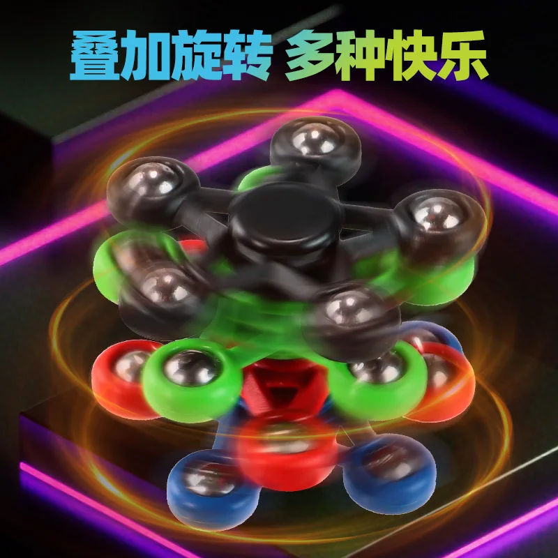 2Pcs Neue Stern Finger Gyro Spielzeug Kreative Spaß Hand Spinner Zappeln Spielzeug EDC Stahl Kugeln Stern Spinner Stress Relief gyro Spielzeug Geschenk