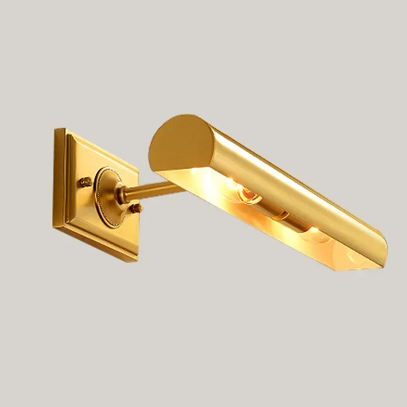 Vintage Bathroom Vanity Wall Light Full Copper Mirror Front Light Emitting Diode Picture Lighting Oil Painting Light
