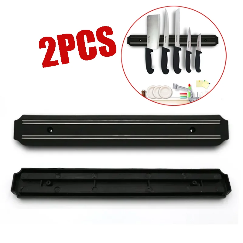 

2PCS No Drilling Knife Bar with Multi-Purpose Functionality Wall-mounted Magnetic Rack Kitchen Tool Tableware Screws Organizer