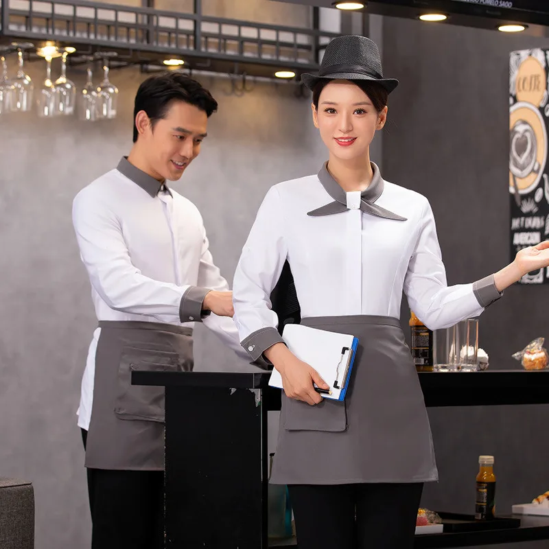 Hotel Ober Werkuniform Vrouwen Lange Mouw Herfst Winter Mode Shirt Catering Haidilao Hot Pot Restaurant Werknemer Uniform